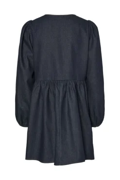 Pieces Pcasta Ls O-Neck Tie Denim Dress< Kjoler