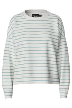 Pieces Pcchilli Ls Sweat Stripes 17146886< Bluser & Skjorter|Sweatsæt & Comfy Wear