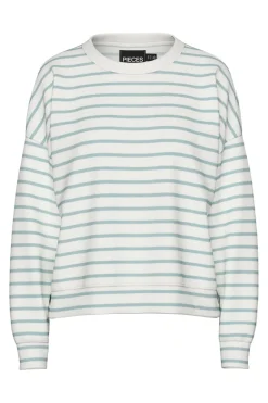 Pieces Pcchilli Ls Sweat Stripes 17146886< Bluser & Skjorter|Sweatsæt & Comfy Wear