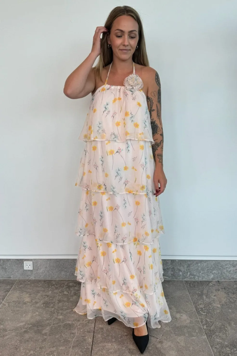 Pieces Pcclara Sl Long Layred Dress Kca< Kjoler