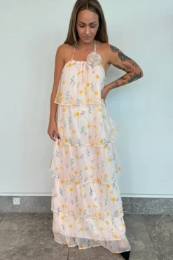 Pieces Pcclara Sl Long Layred Dress Kca< Kjoler