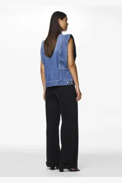 Pieces Pcfemma Loose Denim Vest Fsy< Sæt 🛍️|Veste