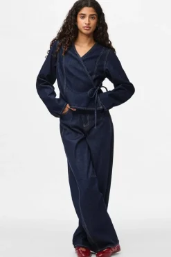 Pieces Pcfenna Ls Denim Wrap Shirt Fsy< Bluser & Skjorter