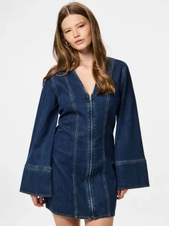 Pieces Pcflora Ls Denim Dress< Kjoler|Ammevenligt Tøj