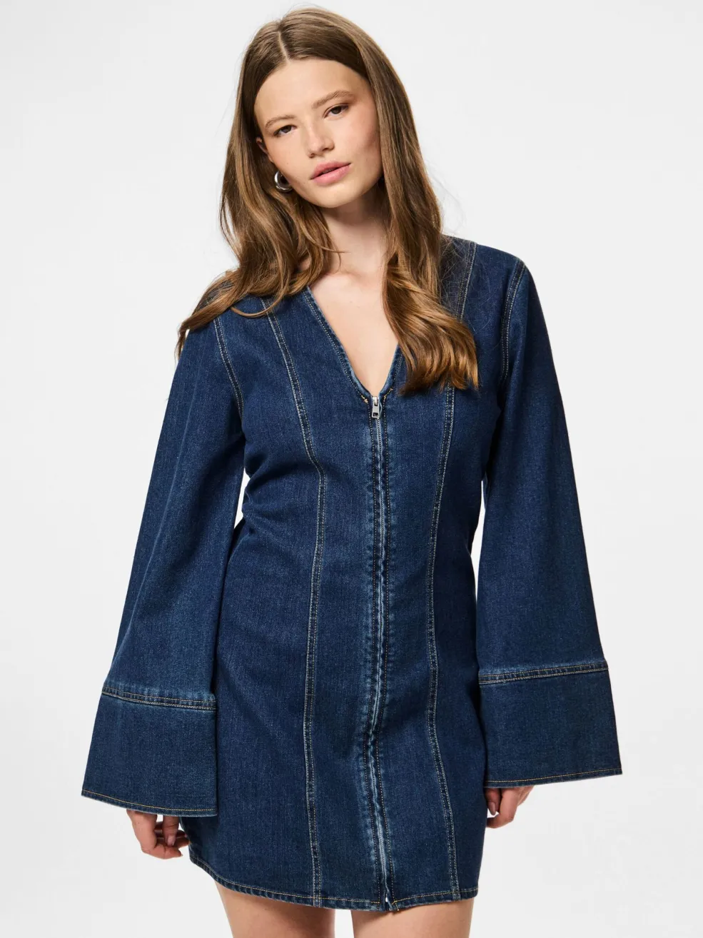 Pieces Pcflora Ls Denim Dress< Kjoler|Ammevenligt Tøj