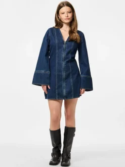 Pieces Pcflora Ls Denim Dress< Kjoler|Ammevenligt Tøj