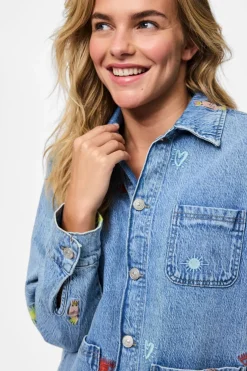 Pcjidi Ls Denim Shacket Mpa*Pieces Clearance