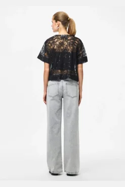 Pieces Pclouise 2/4 V-Neck Tie Top< Sæt 🛍️|T-Shirts & Toppe