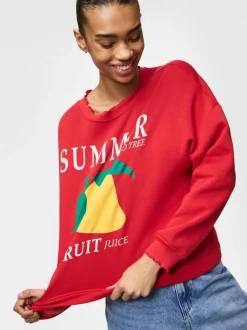 Pieces Pcmaliah Ls Print Sweat< Sweatsæt & Comfy Wear|Bluser & Skjorter