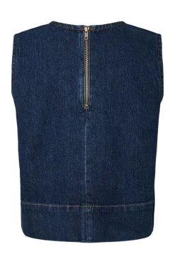 Pieces Pcmerle Sl O-Neck Denim Top Fsy Pp< T-Shirts & Toppe