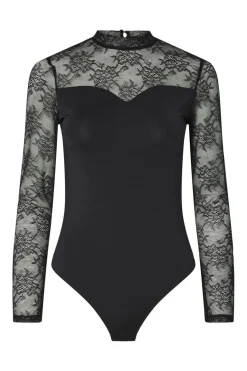 Pieces Pcmilly Ls Lace Bodystocking< Nattøj & Lingeri|Bluser & Skjorter