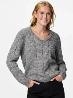 Pieces Pcnina Ls V-Neck Knit< Strik|Bluser & Skjorter