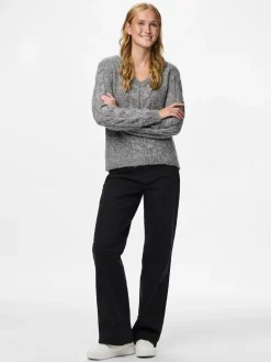 Pieces Pcnina Ls V-Neck Knit< Strik|Bluser & Skjorter