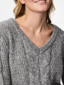 Pieces Pcnina Ls V-Neck Knit< Strik|Bluser & Skjorter