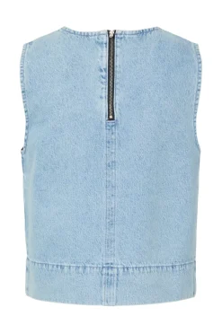 Pcnoel Sl O-Neck Denim Top Fsy*Pieces