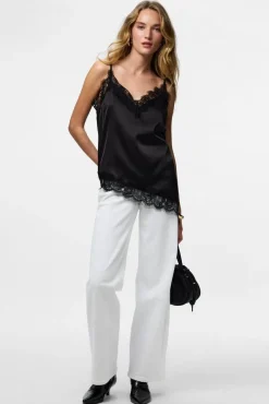 Pcnomi Strap Satin Lace Top*Pieces