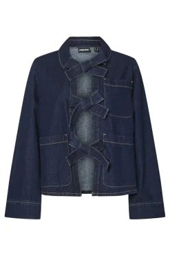Pieces Pcofelia Ls Bow Denim Shirt Fsy< Bluser & Skjorter|Ammevenligt Tøj
