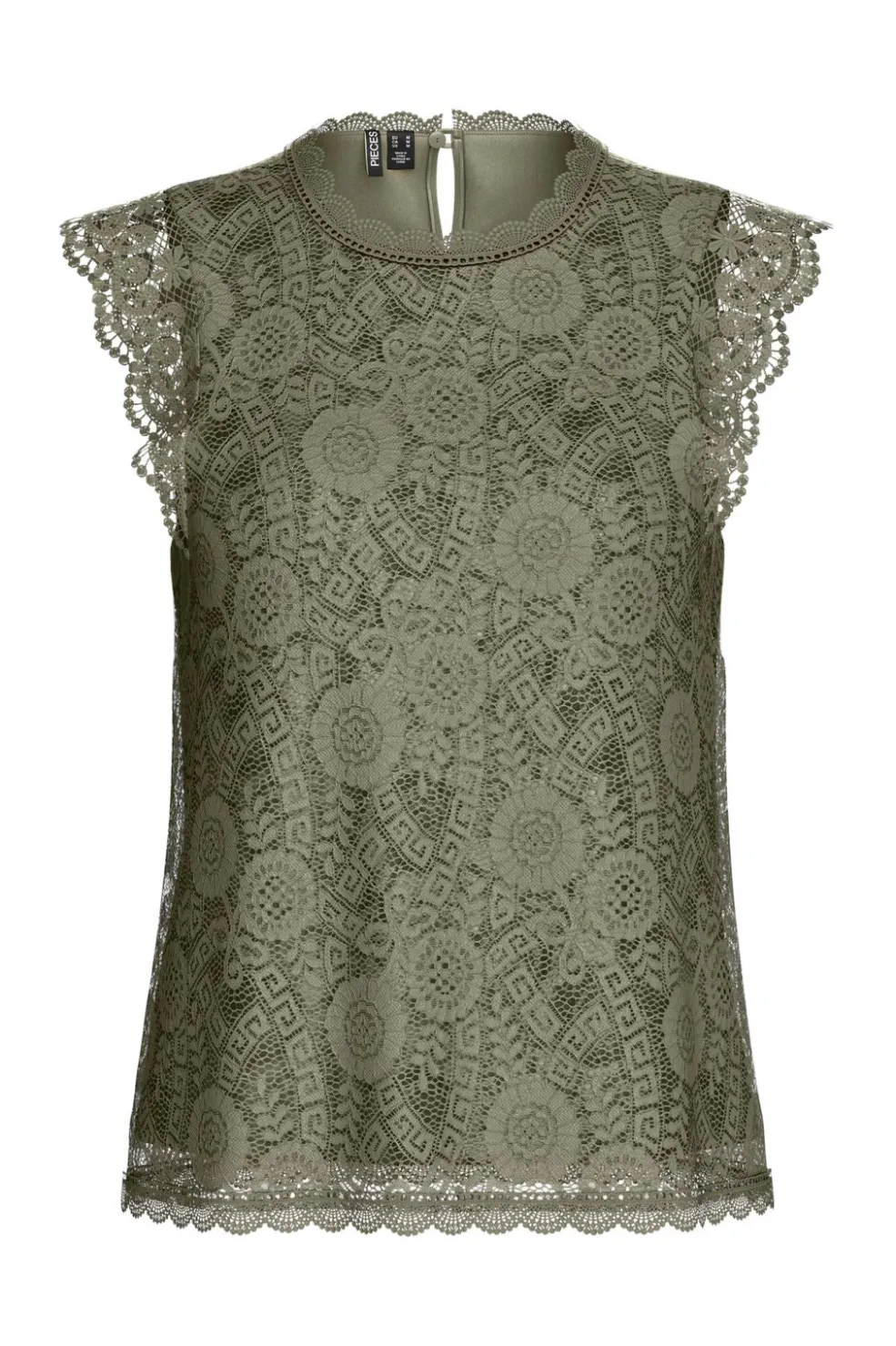 Pieces Pcolline Sl Lace Top 17120454< T-Shirts & Toppe