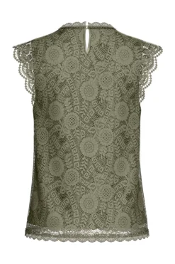 Pieces Pcolline Sl Lace Top 17120454< T-Shirts & Toppe