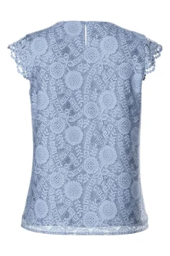 Pieces Pcolline Sl Lace V-Neck Top 17154614< T-Shirts & Toppe