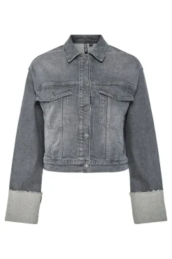 Pieces Pcpil Fold Up Denim Jacket< Overtøj & Jakker|Ammevenligt Tøj