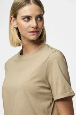 Pieces Pcria Ss Fold Up Solid Tee< T-Shirts & Toppe