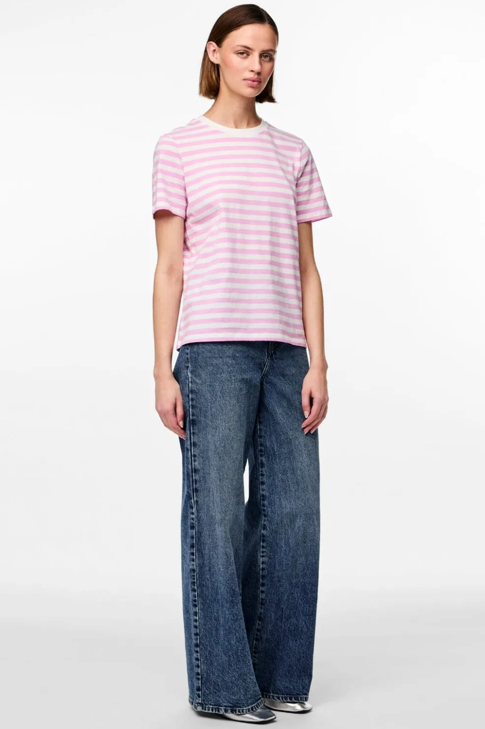 Pieces Pcria Ss Tee Stripes< T-Shirts & Toppe