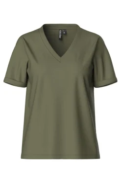 Pcria Ss V-Neck Solid Tee*Pieces Discount