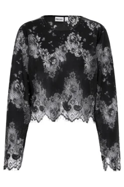Pieces Pcrinne Ls Lace Top Kca< Bluser & Skjorter