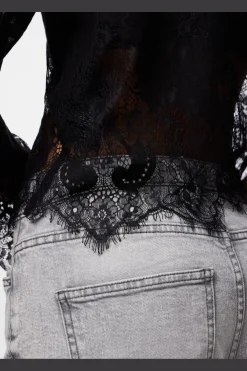 Pieces Pcrinne Ls Lace Top Kca< Bluser & Skjorter