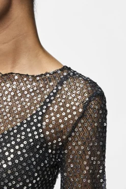 Pieces Pcrissi Ls Sequins Top< T-Shirts & Toppe