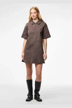 Pieces Pcselma 3/4 Zip Denim Dress Fsy< Kjoler