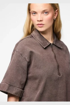 Pieces Pcselma 3/4 Zip Denim Dress Fsy< Kjoler