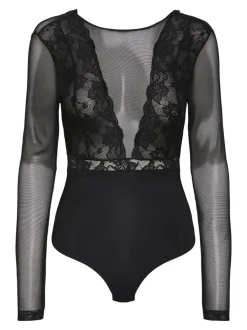 Pieces Pcsicca Ls Bodystocking< Bluser & Skjorter|Nattøj & Lingeri