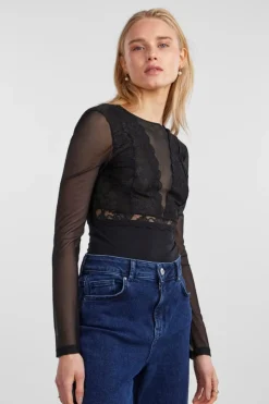 Pieces Pcsicca Ls Bodystocking< Bluser & Skjorter|Nattøj & Lingeri