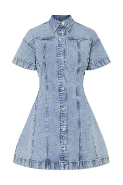 Pcsilke A-Shape Denim Dress*Pieces Outlet