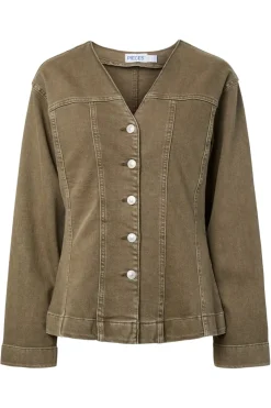 Pcsilke Ls Col Denim Shirt*Pieces Discount