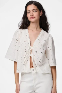 Pctyla 2/4 V-Neck Tie Top Pp*Pieces Best