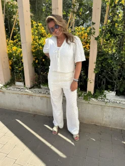 Pctyla 2/4 V-Neck Tie Top Pp*Pieces Best