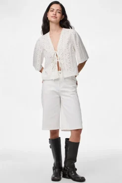 Pctyla 2/4 V-Neck Tie Top Pp*Pieces Best