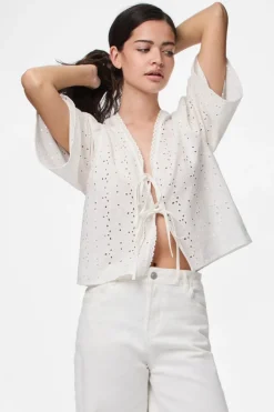 Pctyla 2/4 V-Neck Tie Top Pp*Pieces Best