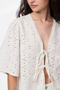 Pctyla 2/4 V-Neck Tie Top Pp*Pieces Best