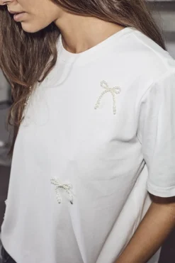 Pearl Bow Tee HL10027*Haute L'Amitié Best