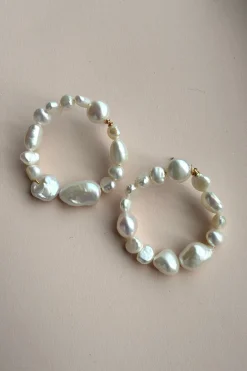 Mellow Moon Pearl Circle< Øreringe