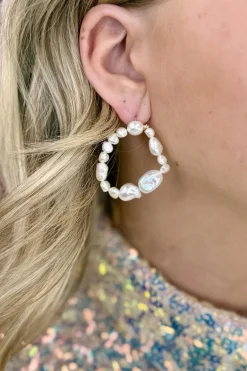 Mellow Moon Pearl Circle< Øreringe