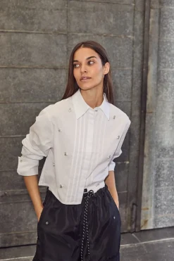 Pearl Crop Shirt HL10334*Haute L'Amitié Outlet