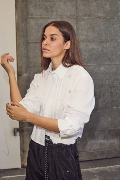 Pearl Crop Shirt HL10334*Haute L'Amitié Outlet