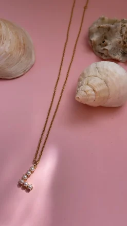 Mellow Moon Pearl Letter Necklace< Halskæder