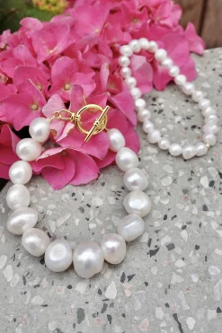 Perlearmbånd m. Forgyldt Perle*Mellow Moon Clearance