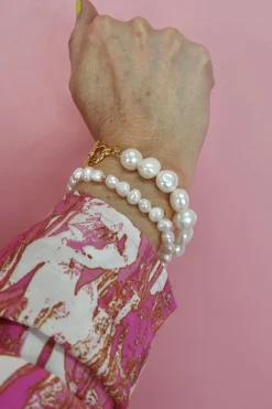 Perlearmbånd m. Forgyldt Perle*Mellow Moon Clearance